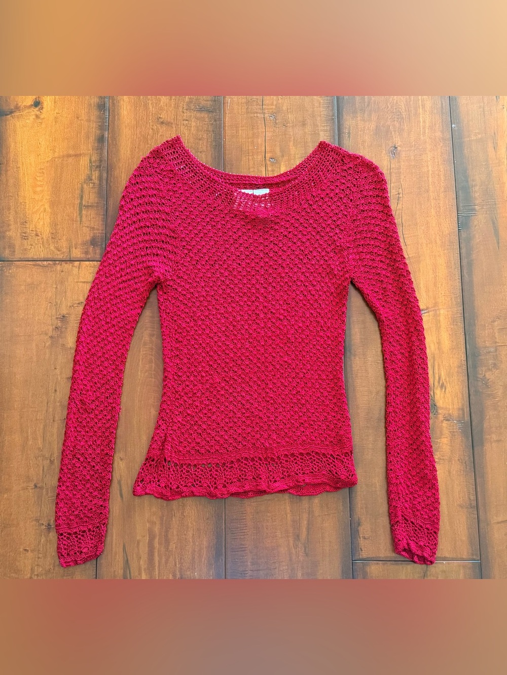 Emma James Red Beaded Crew Neck Sweater